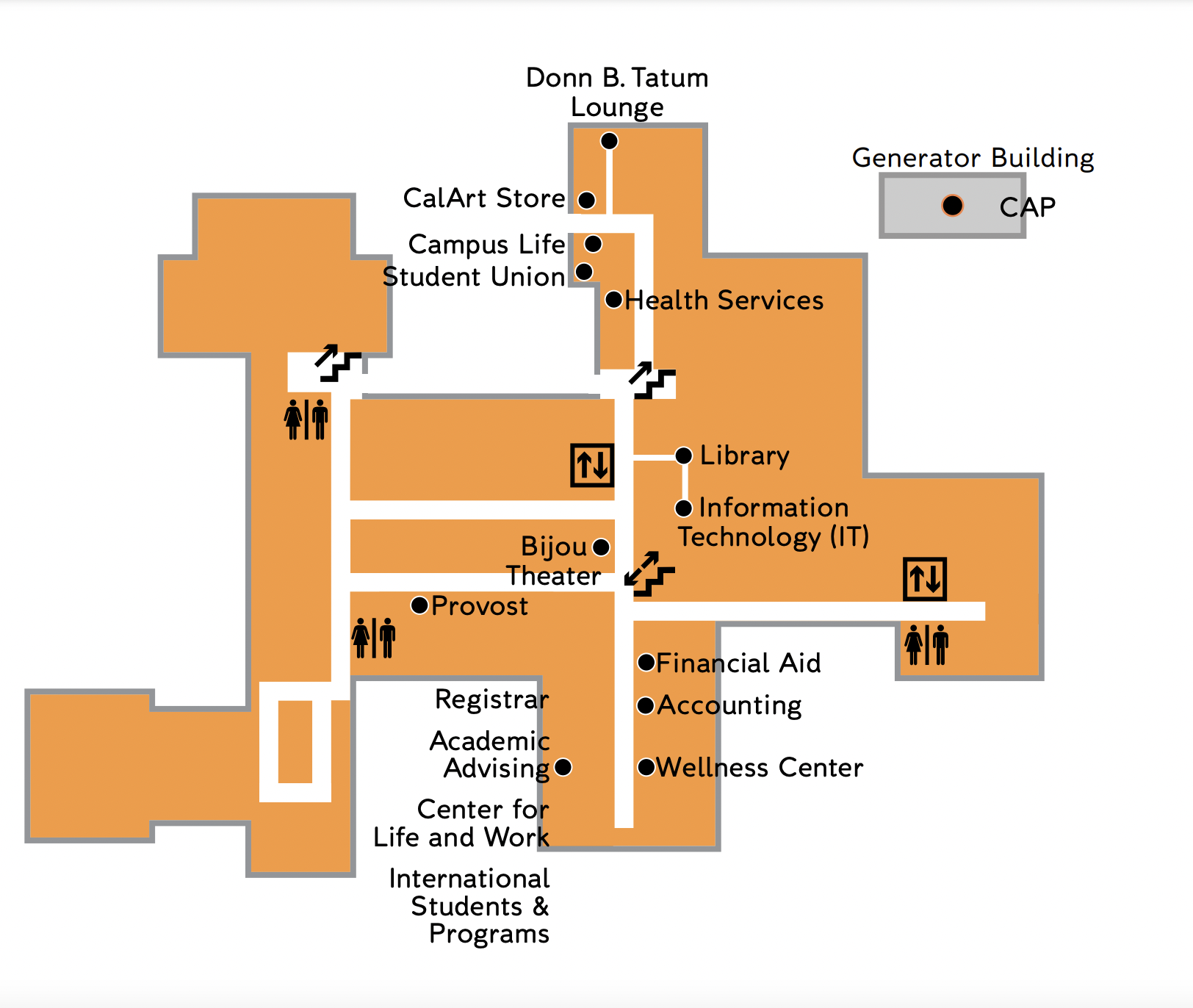 2nd Floor CalArts map
