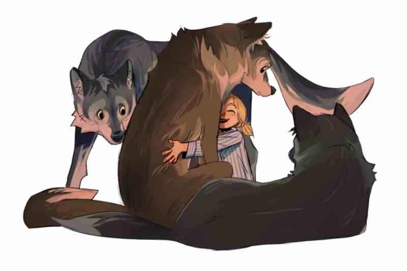 child with wolves