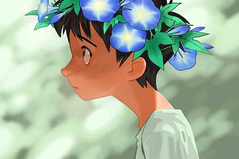 Animated Character with a Flower Headband