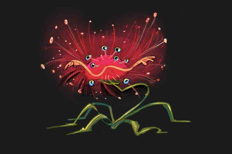 firework creature with multiple eyes