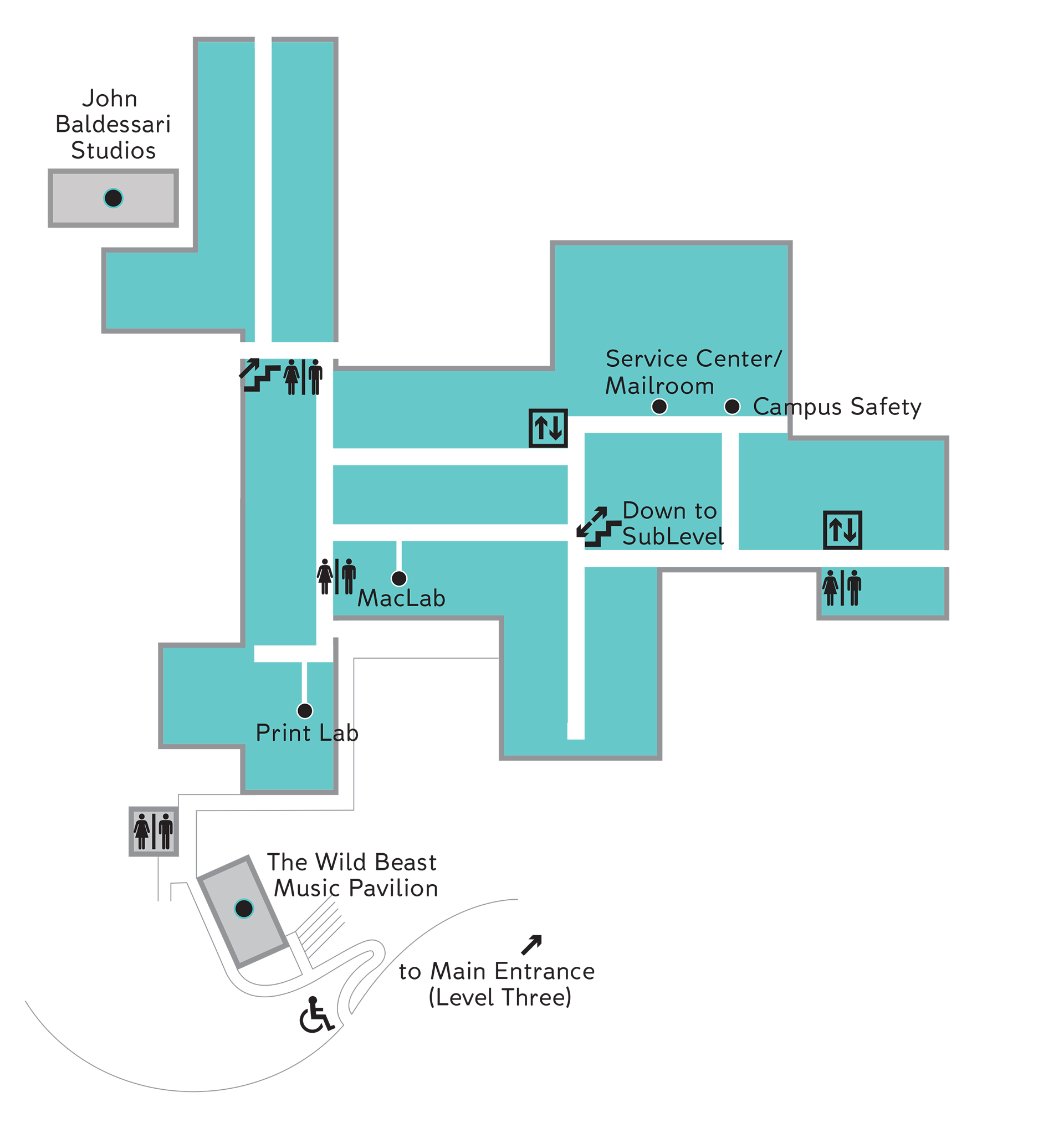 Map of the first floor of calarts 