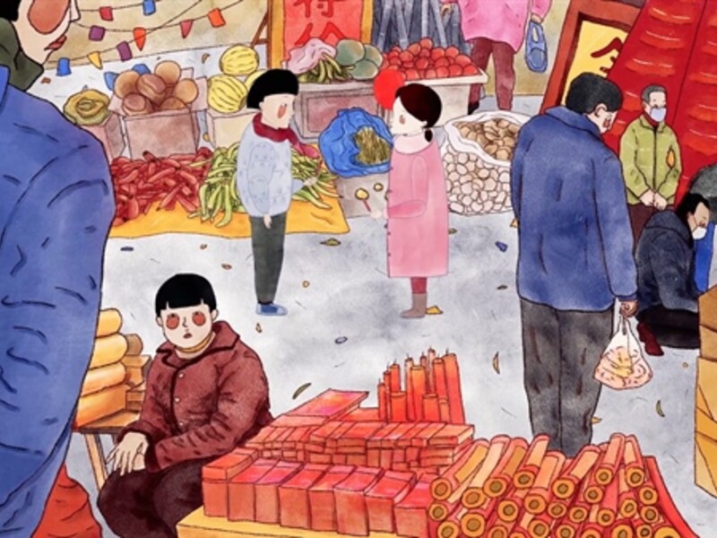 people in a market