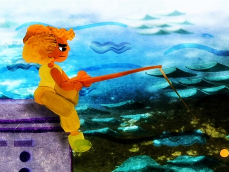 person fishing off of building