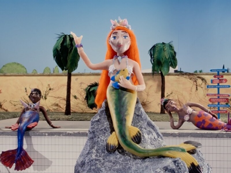 mermaids outside at a pool