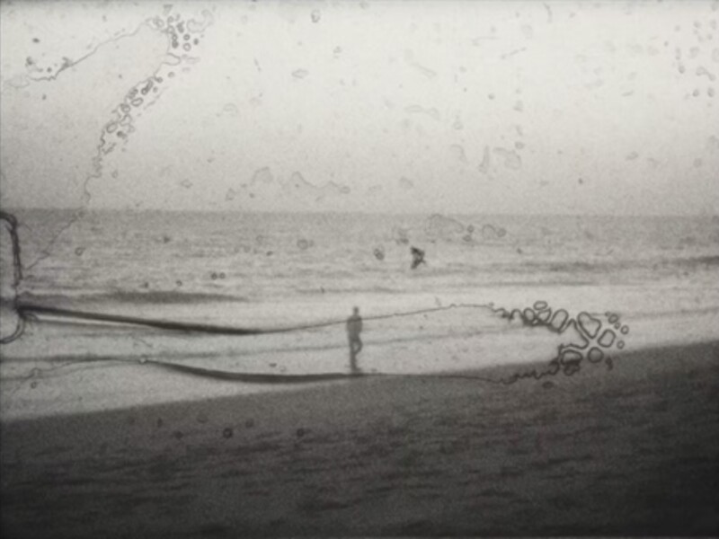 person walking on the beach