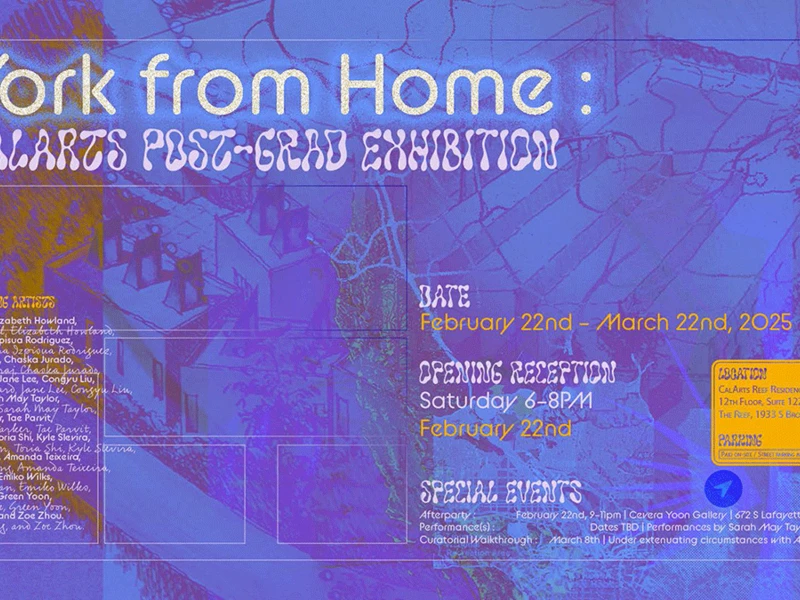 Purple poster for Work From Home exhibition