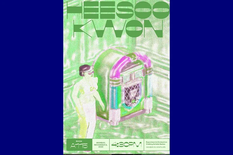 Stylized event poster showing a person beside a colorful vintage jukebox, with large green “FREE800 KAVON” lettering above.