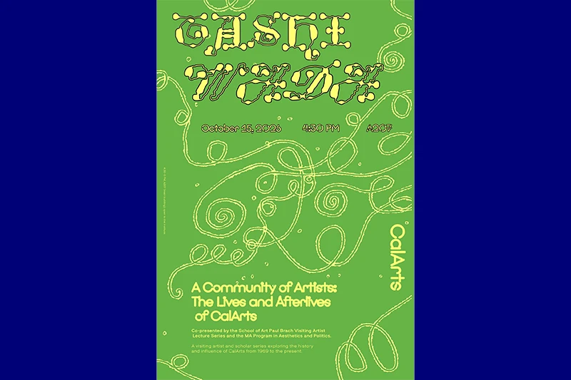 Green event poster with decorative yellow line drawings announcing “GHOST STORIES,” October 15, 2026, at 4:30 PM in A207.